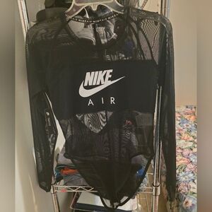 Brand New Women's Nike Black Mesh Bodysuit